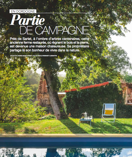 Piscine et jardin de la maison Bel Estiu dans le magazine Art et Décoration- Mars 2020