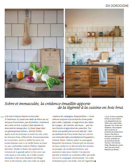 Cuisine de la maison Bel Estiu dans le magazine Art et Décoration- Mars 2020