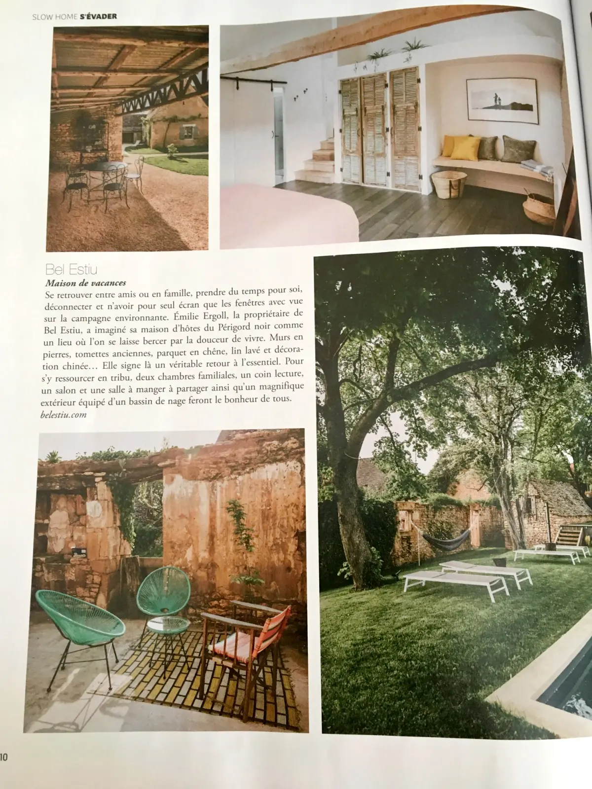 La maison d’hôtes Bel Estiu,  dans le magazine Home du mois de septembre octobre 2018